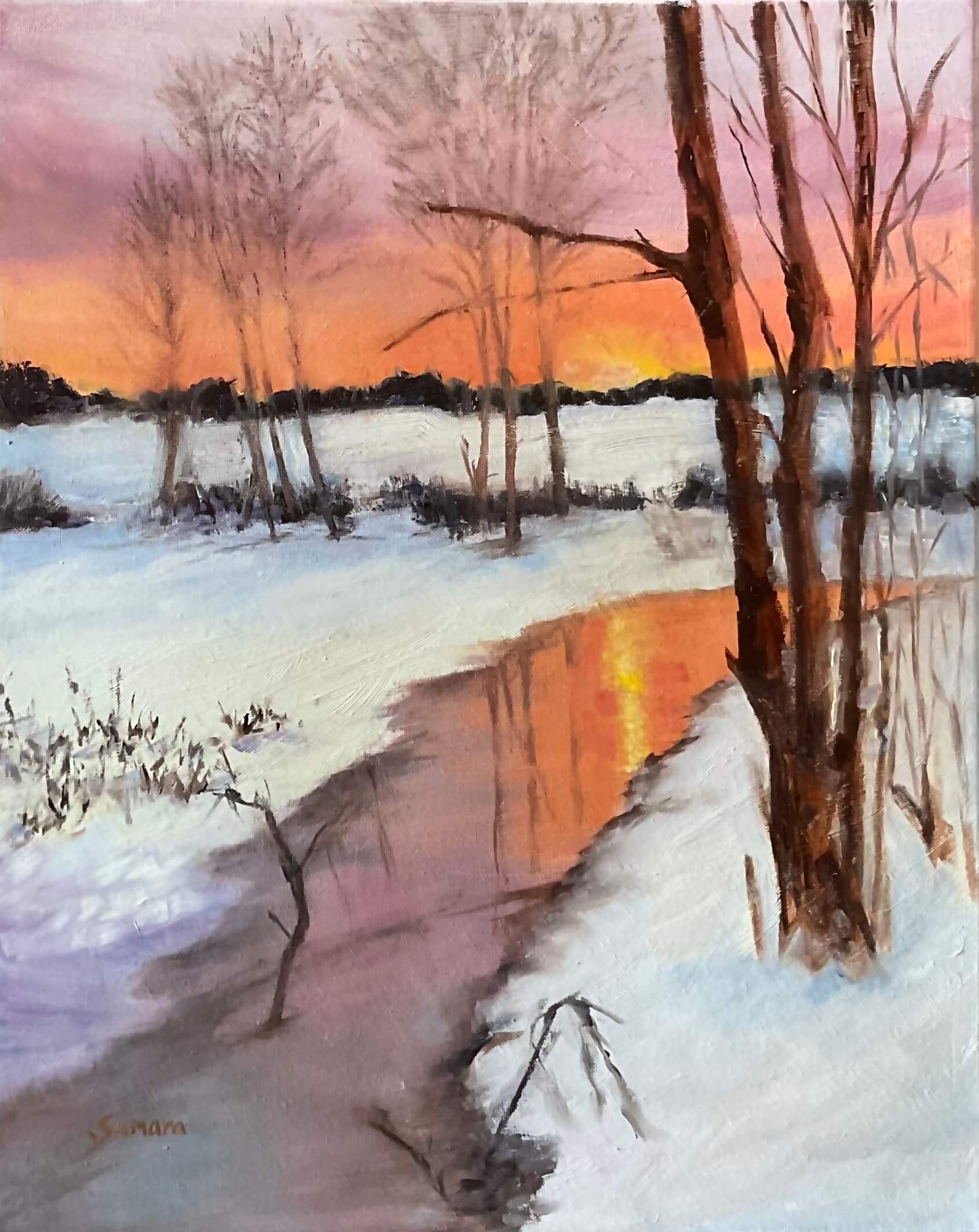 Sunset by the river